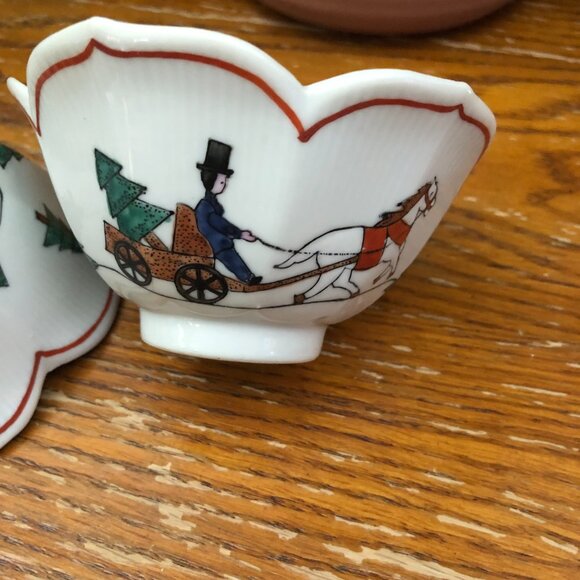 Winter/ Christmas Hand-Painted Holiday Bowls- Overjoy - Picture 4 of 6